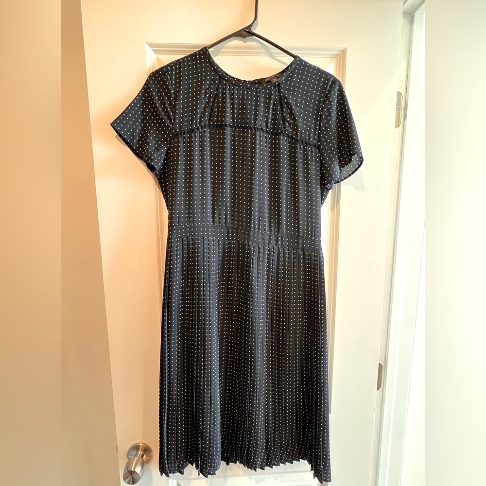 Pleated polka dot dress from Banana Republic Factory